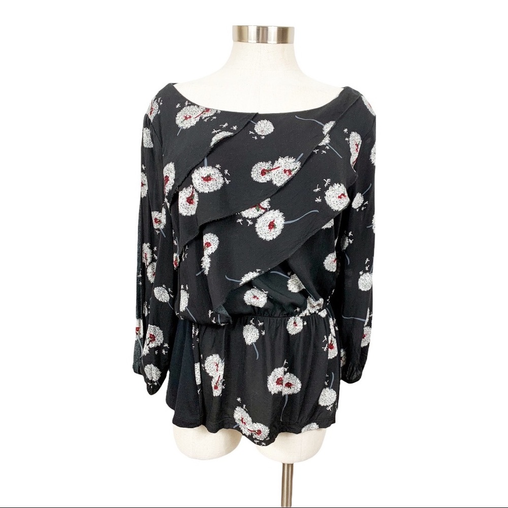 Anthropologie Deletta Wished Bloom Dandelion Top Medium - Picture 2 of 10